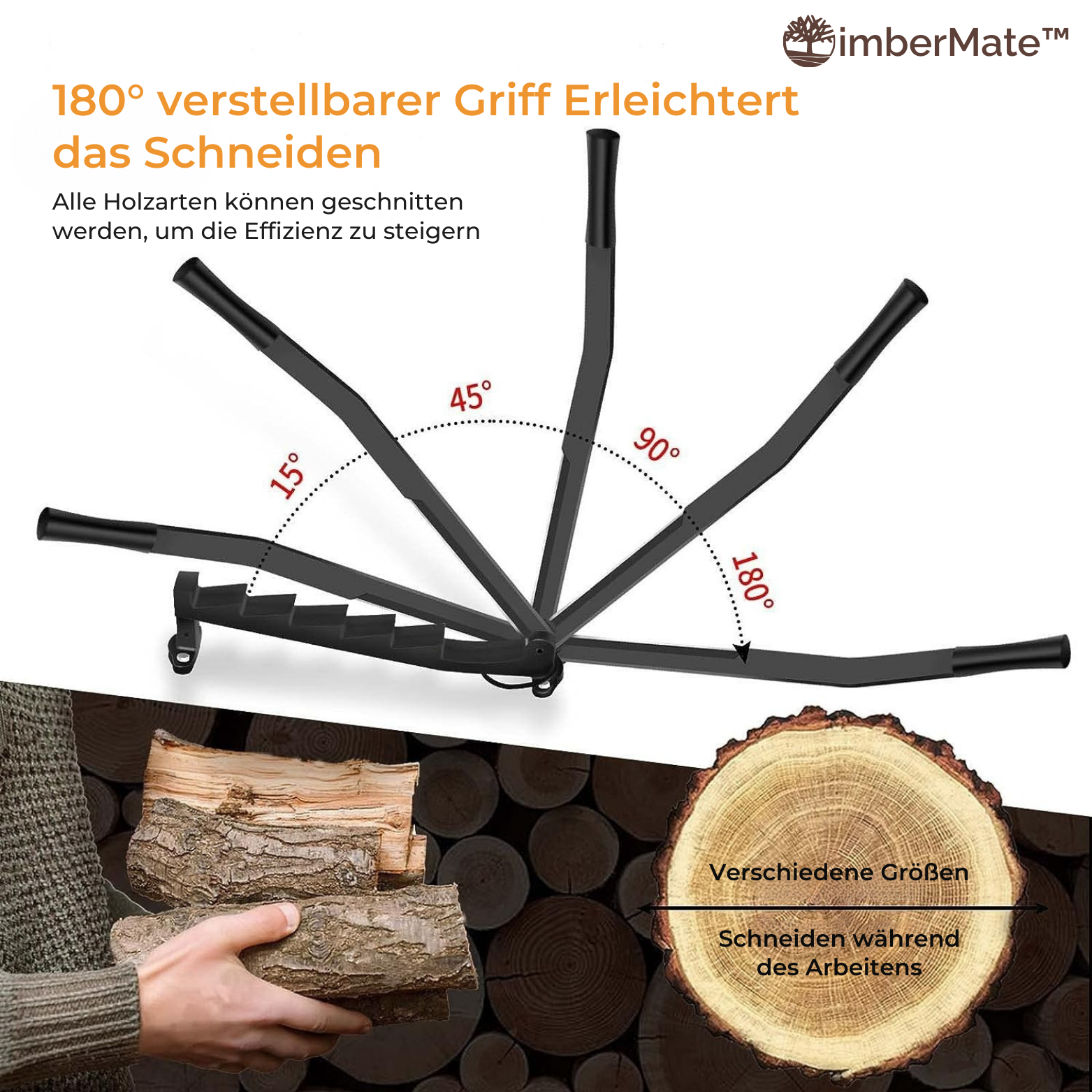 TimberMate™ Wand Holzspalter – Holzspalter für Brennholz