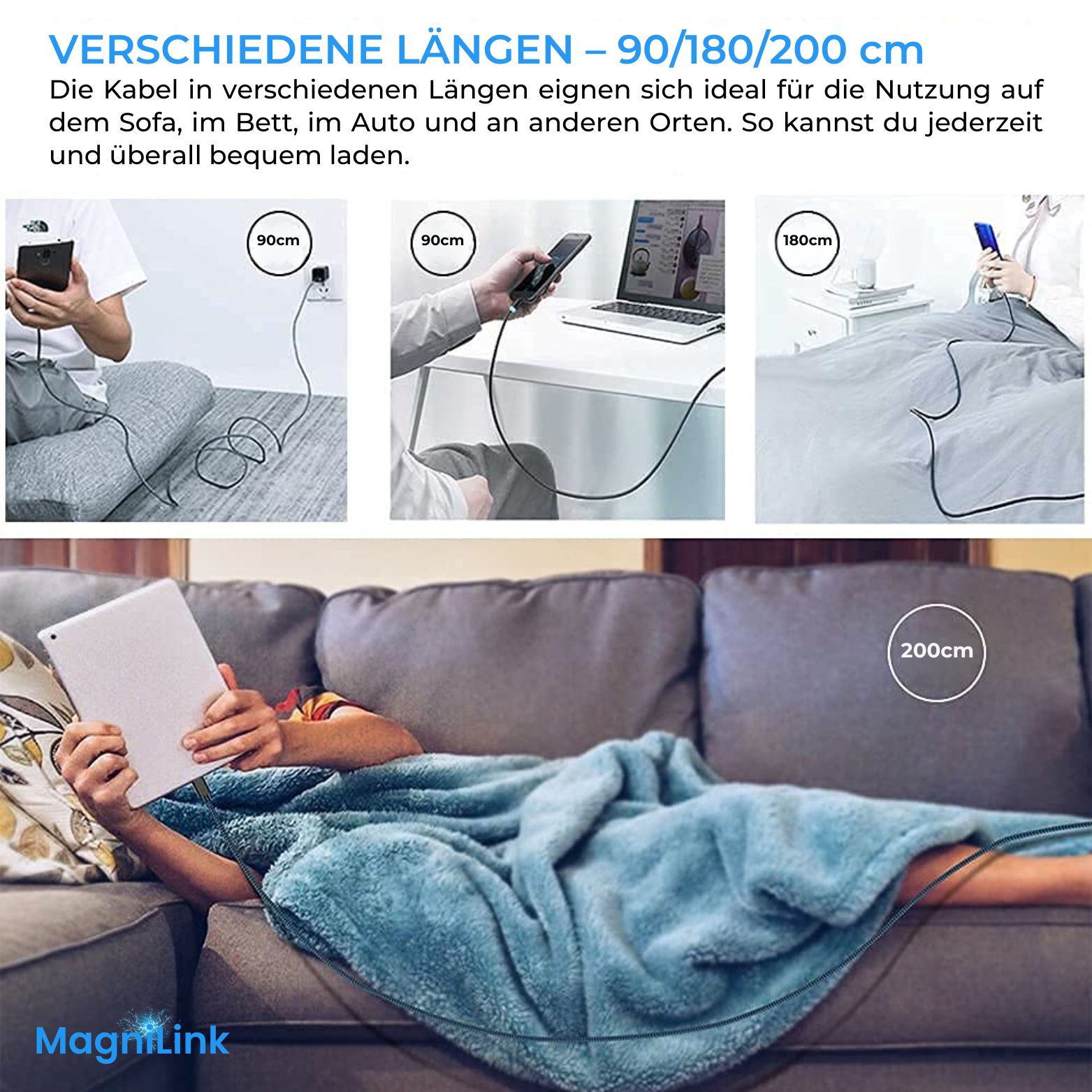 MagniLink 3 in 1 Magnetisches Ladekabel