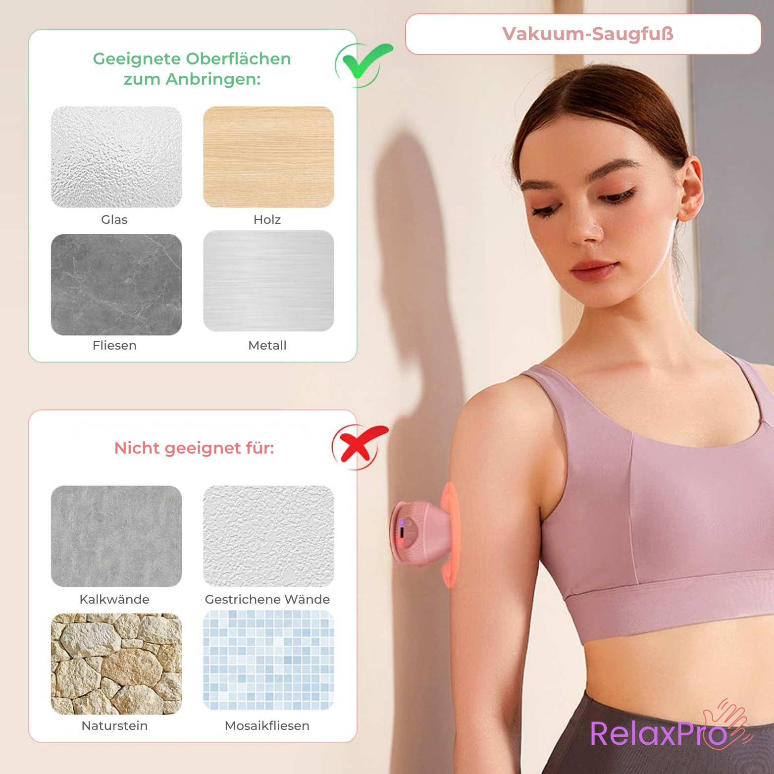 RelaxPro Nacken- & Schultermassagegerät mit Wärme und Vibration
