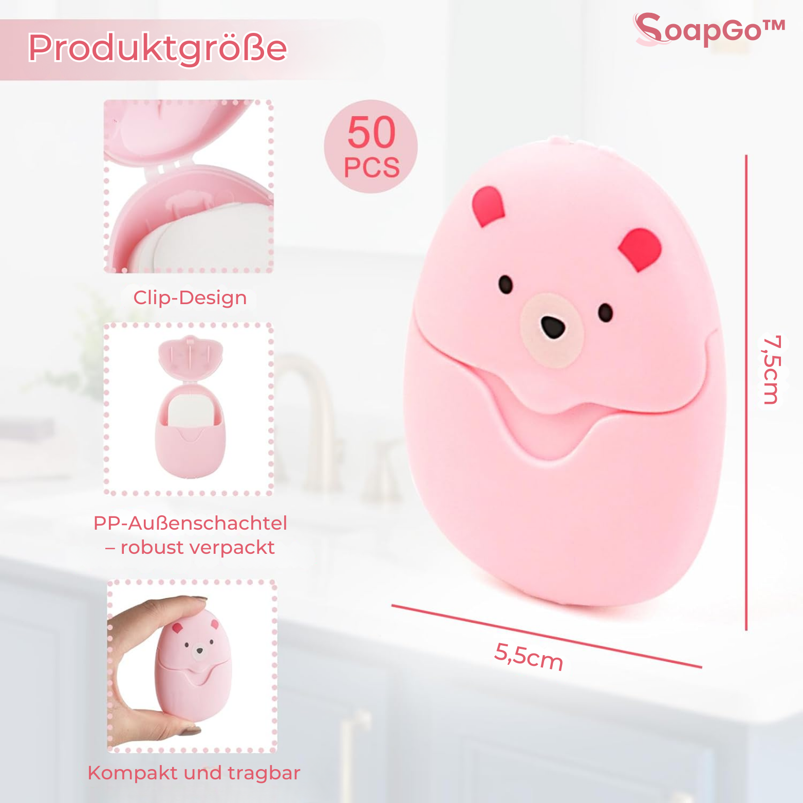 1+2 GRATIS | SoapGo™ Reise Seifenblätter – Tragbare Einweg Seife