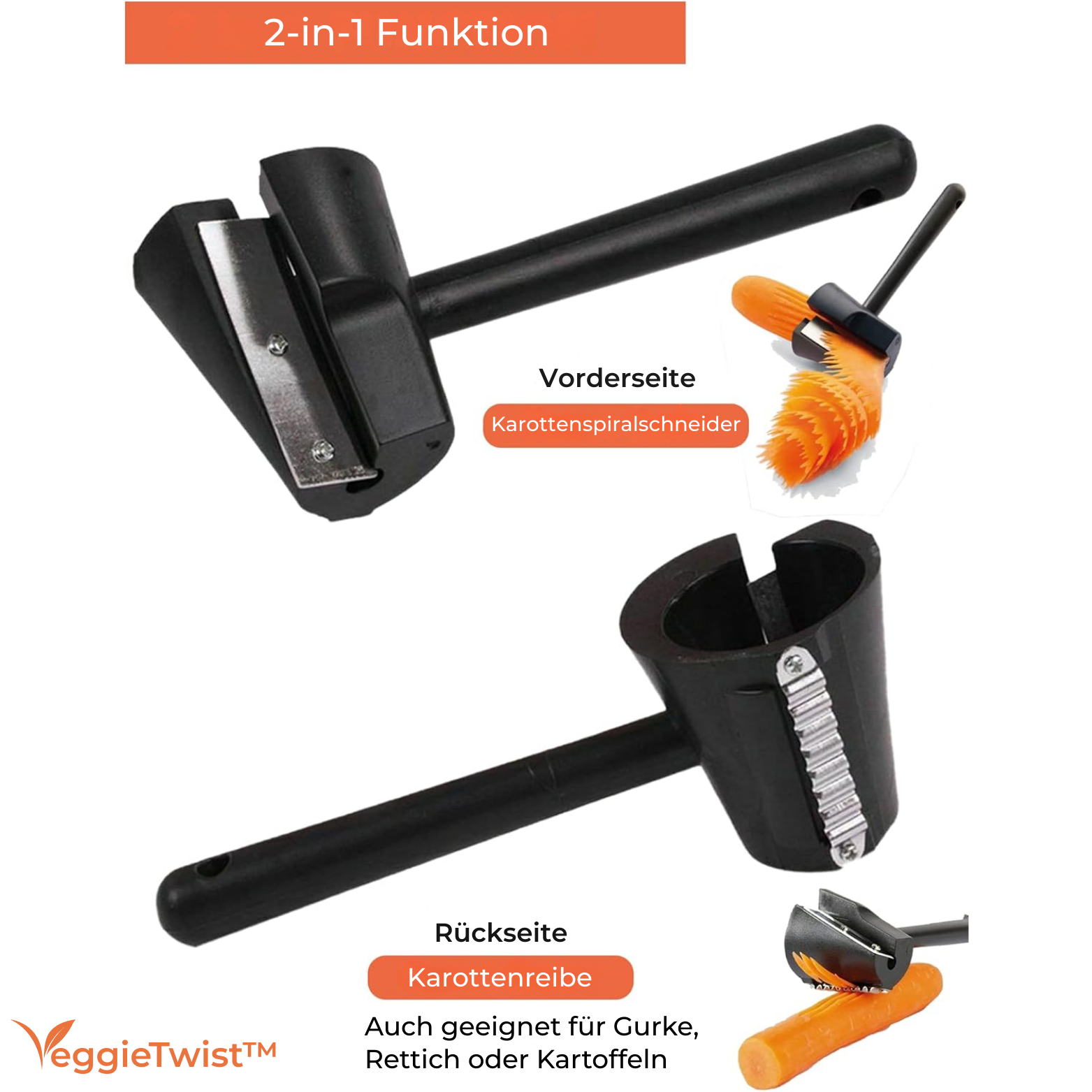 VeggieTwist™ Karotten Spiralschneider & Schäler