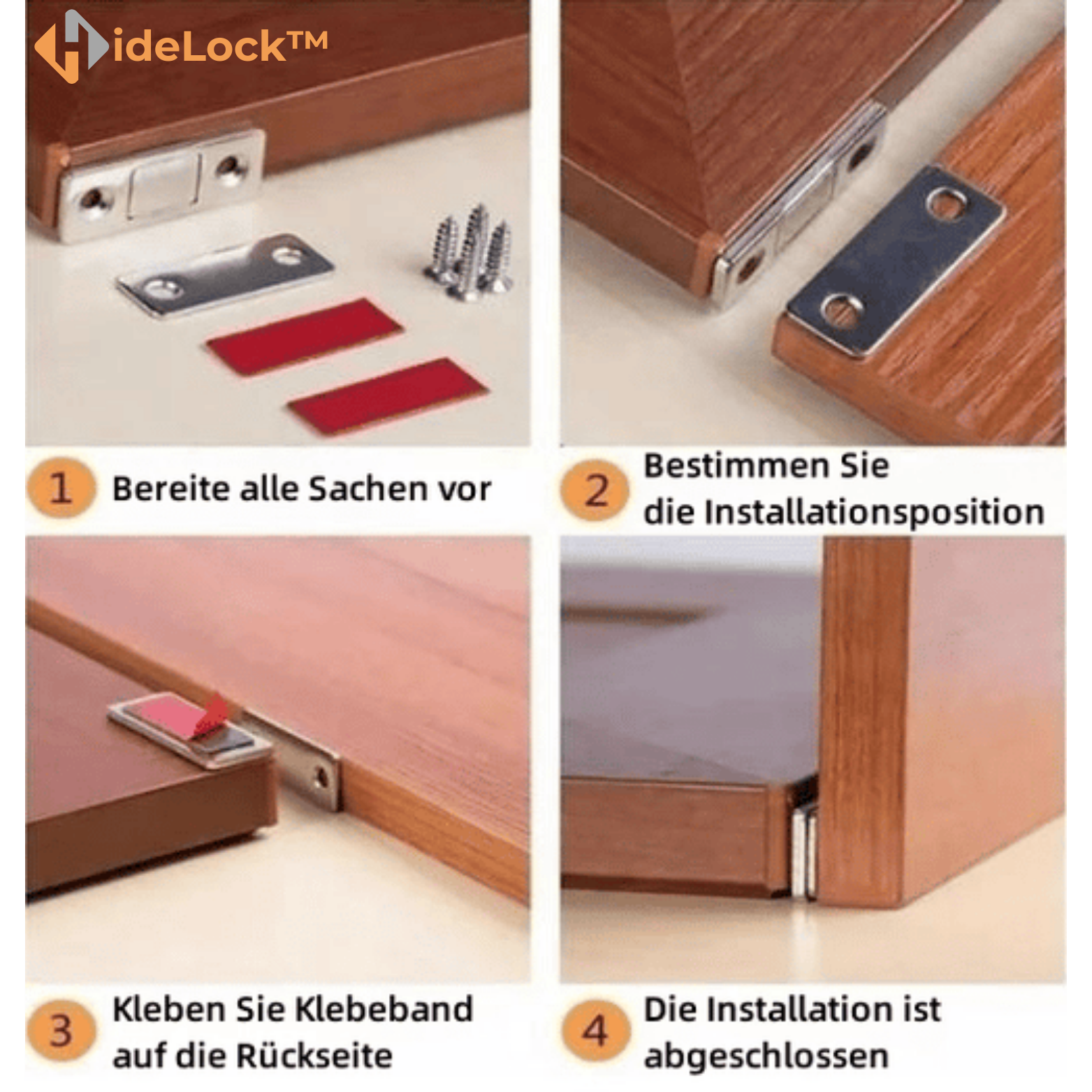 2+2 GRATIS | HideLock™ Ultradünne Unsichtbare Schranktürmagnete