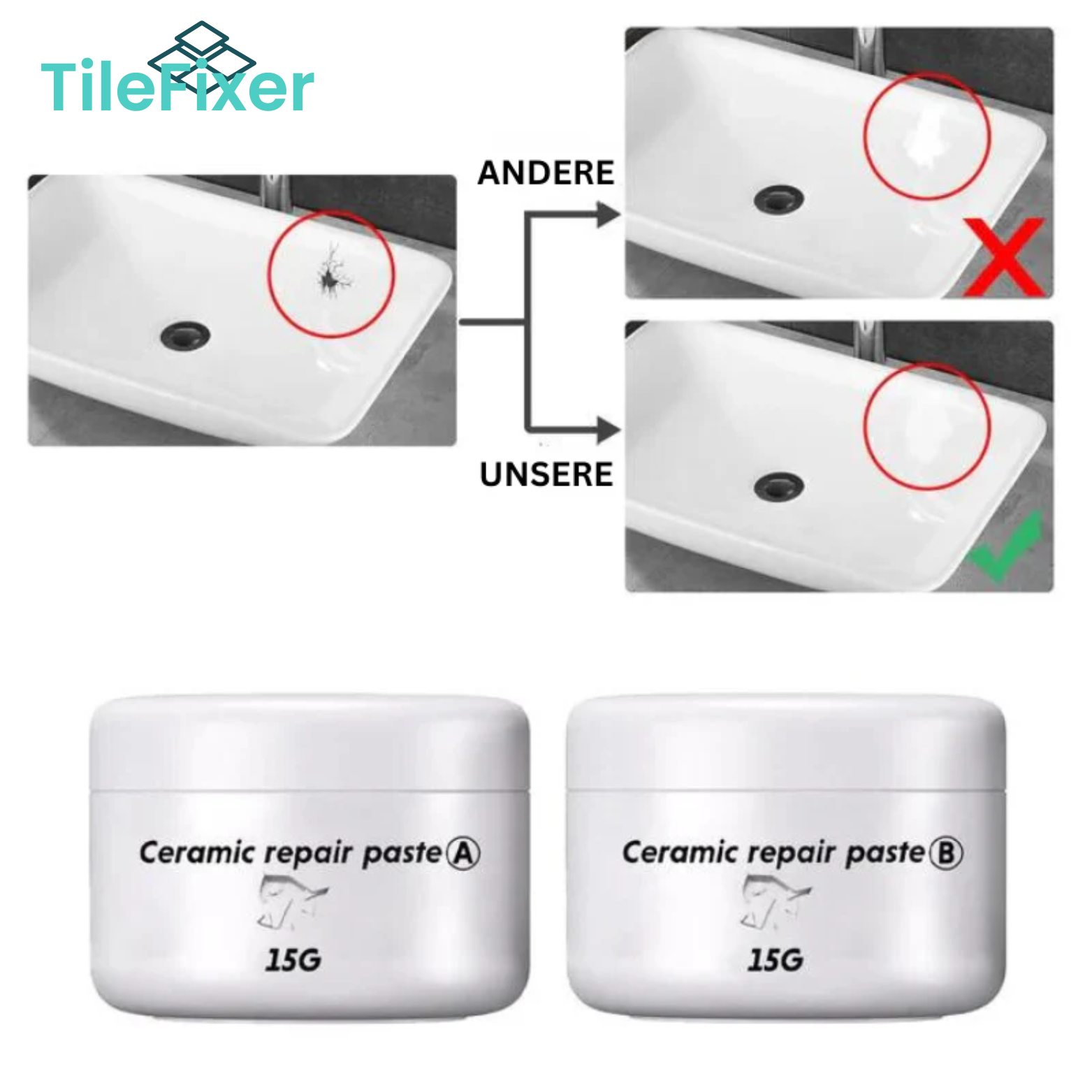 TileFixer™ Profi Fliesenreparaturpasten-Set