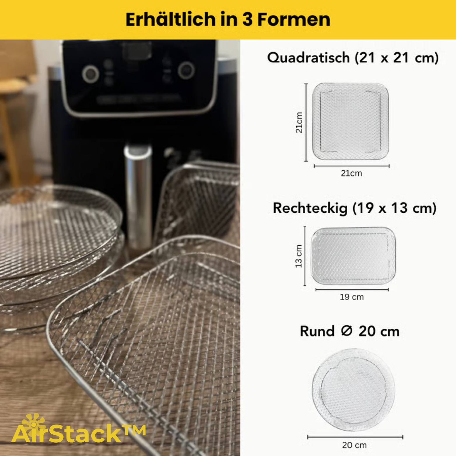 AirStack™ Stapelbares Grillrost für Heißluftfritteusen