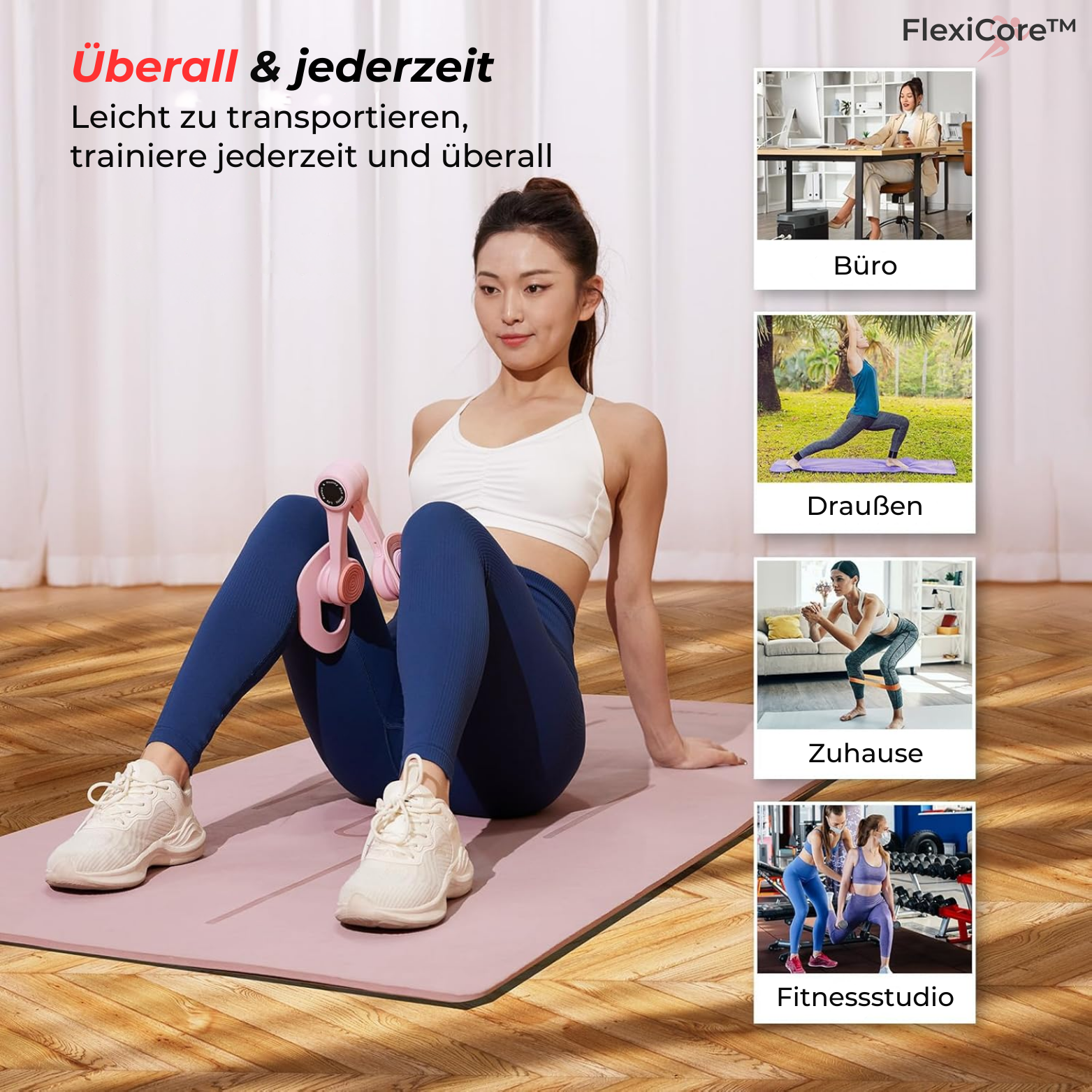 FlexiCore™ Oberschenkeltrainer – Beckenboden & Fitnessgerät