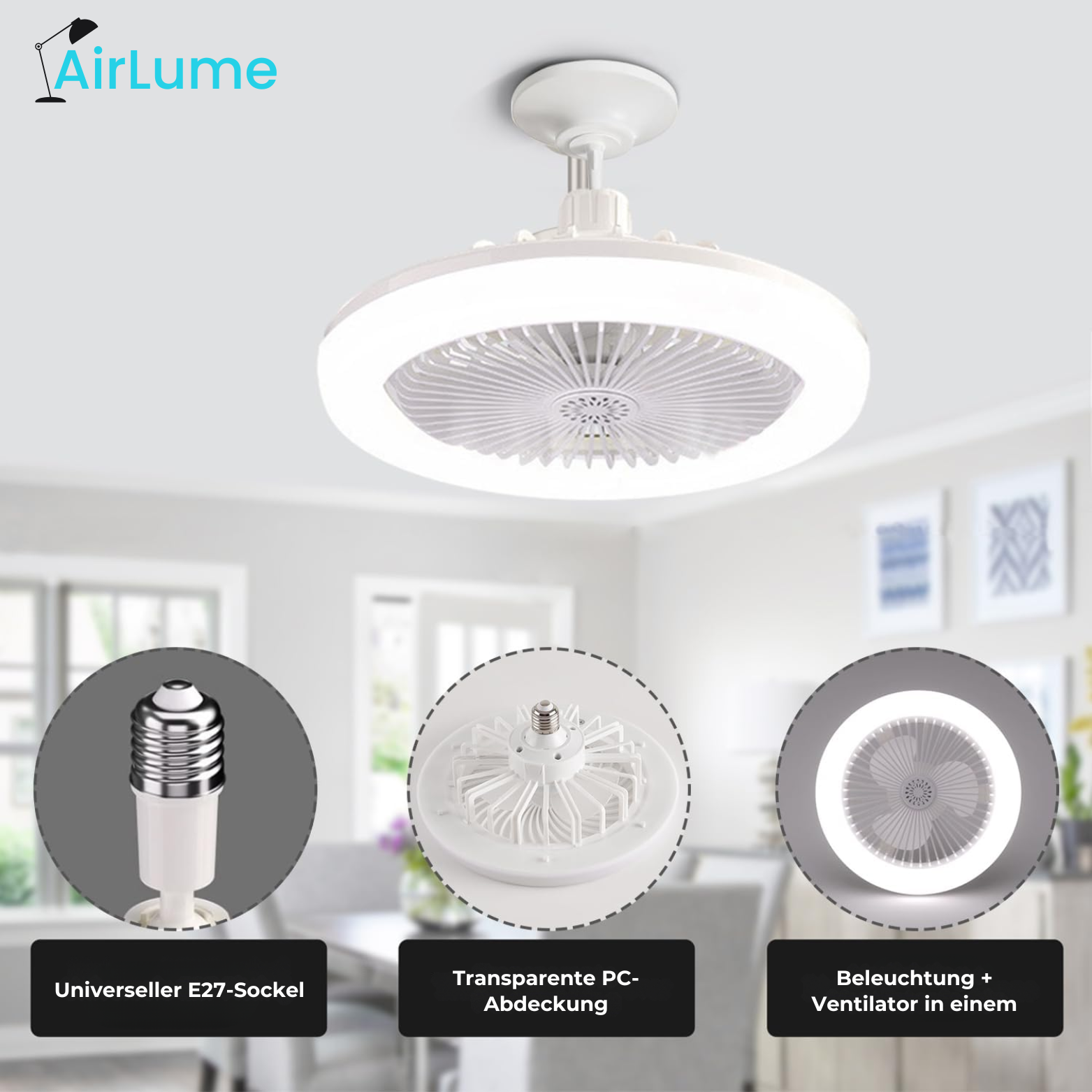 AirLume LED-Deckenventilator mit Fernbedienung