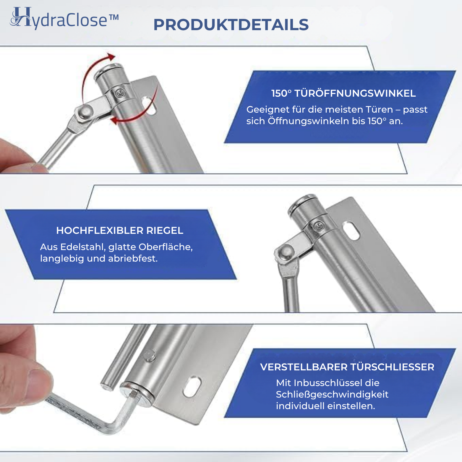HydraClose™ Automatischer Türschließer mit Federkraft