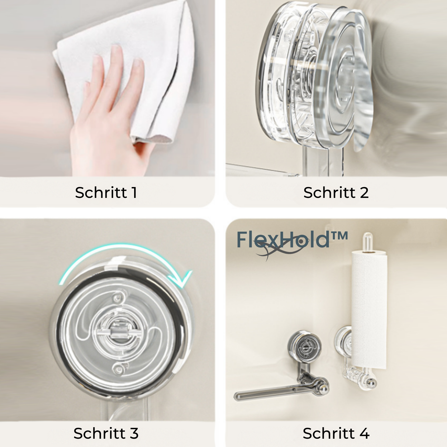 FlexHold™ Küchenrollenhalter mit Saugnapf