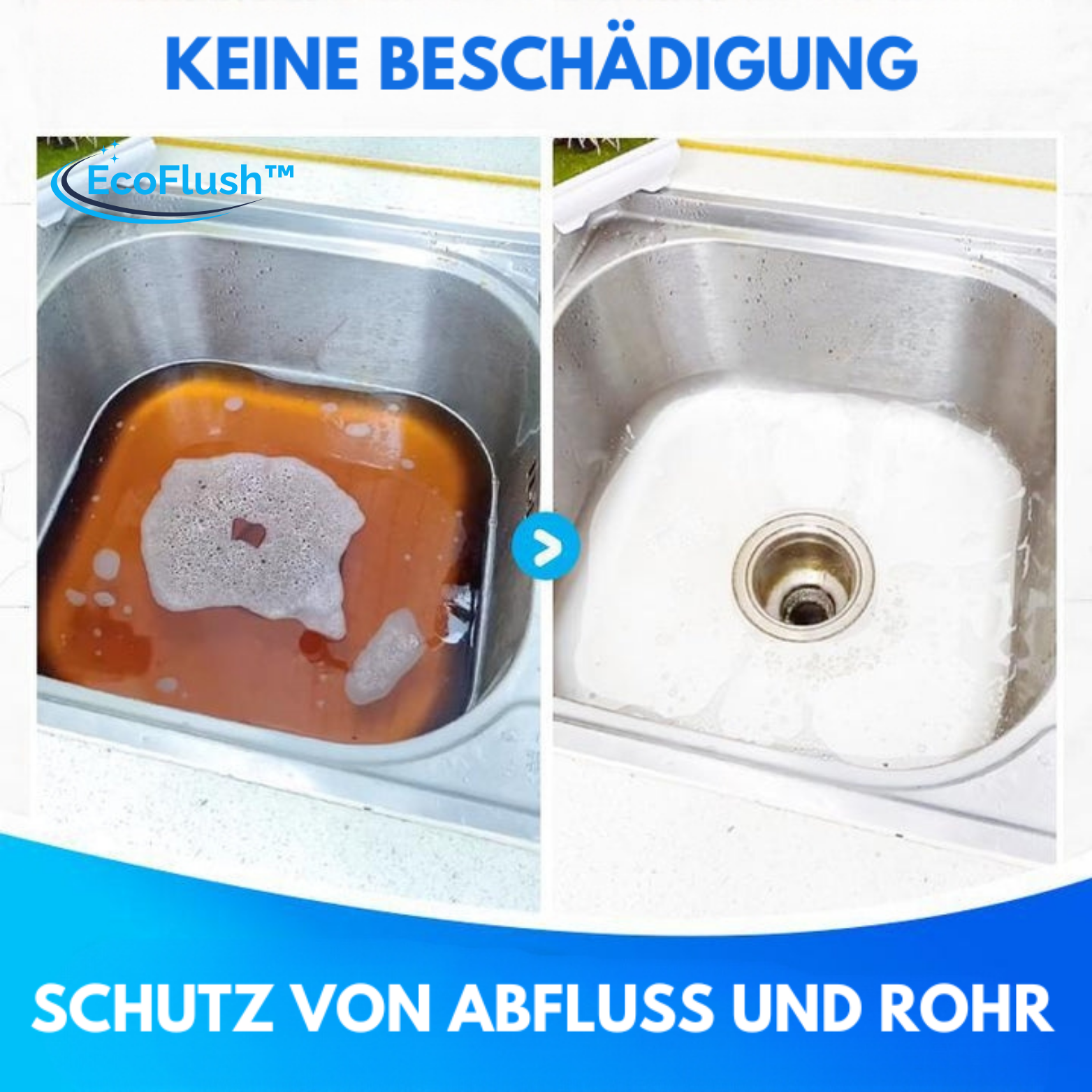 EcoFlush™ Spülbecken und Abflussreiniger