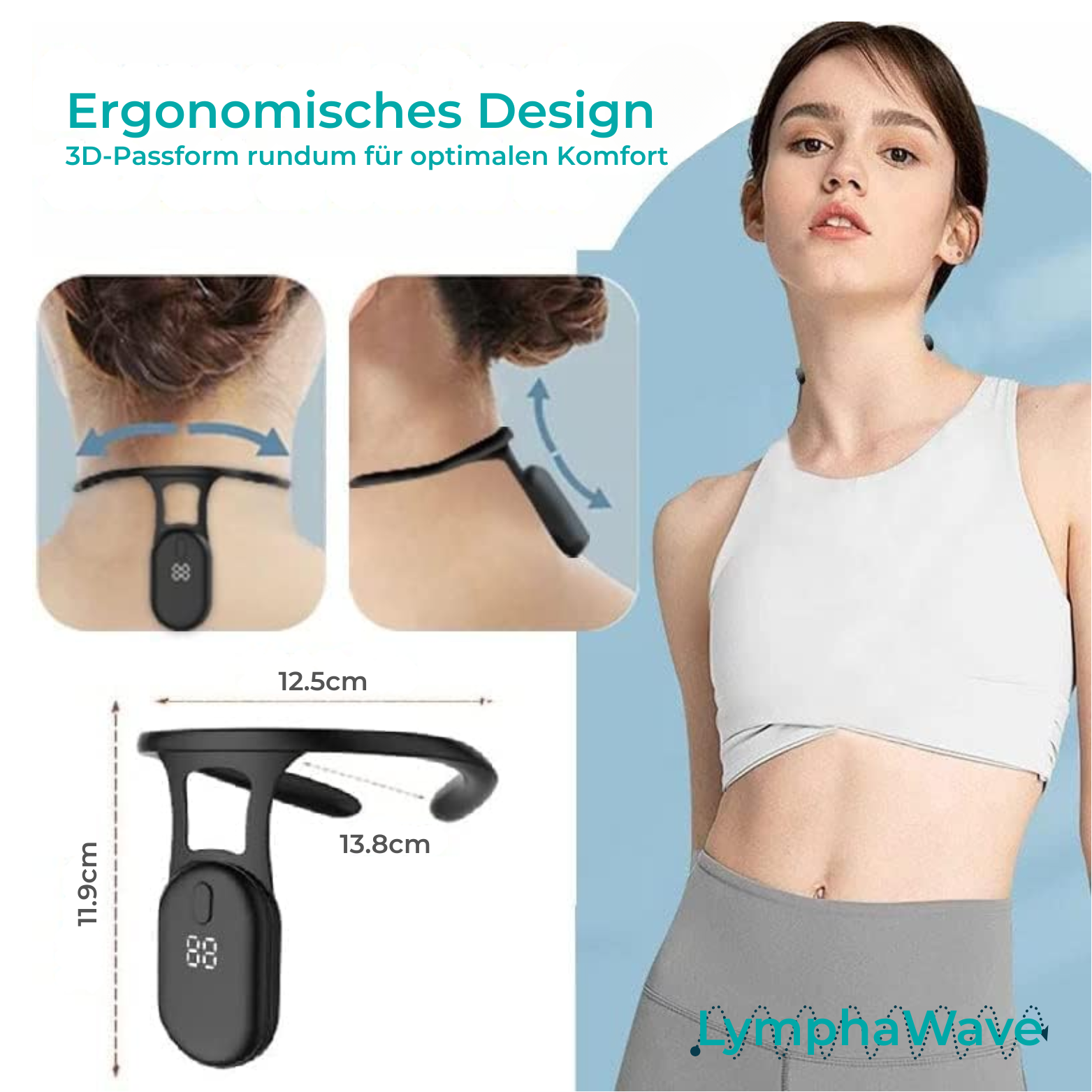 LymphaWave Ultraschall Lymphdrainagegerät – Nacken & Körper