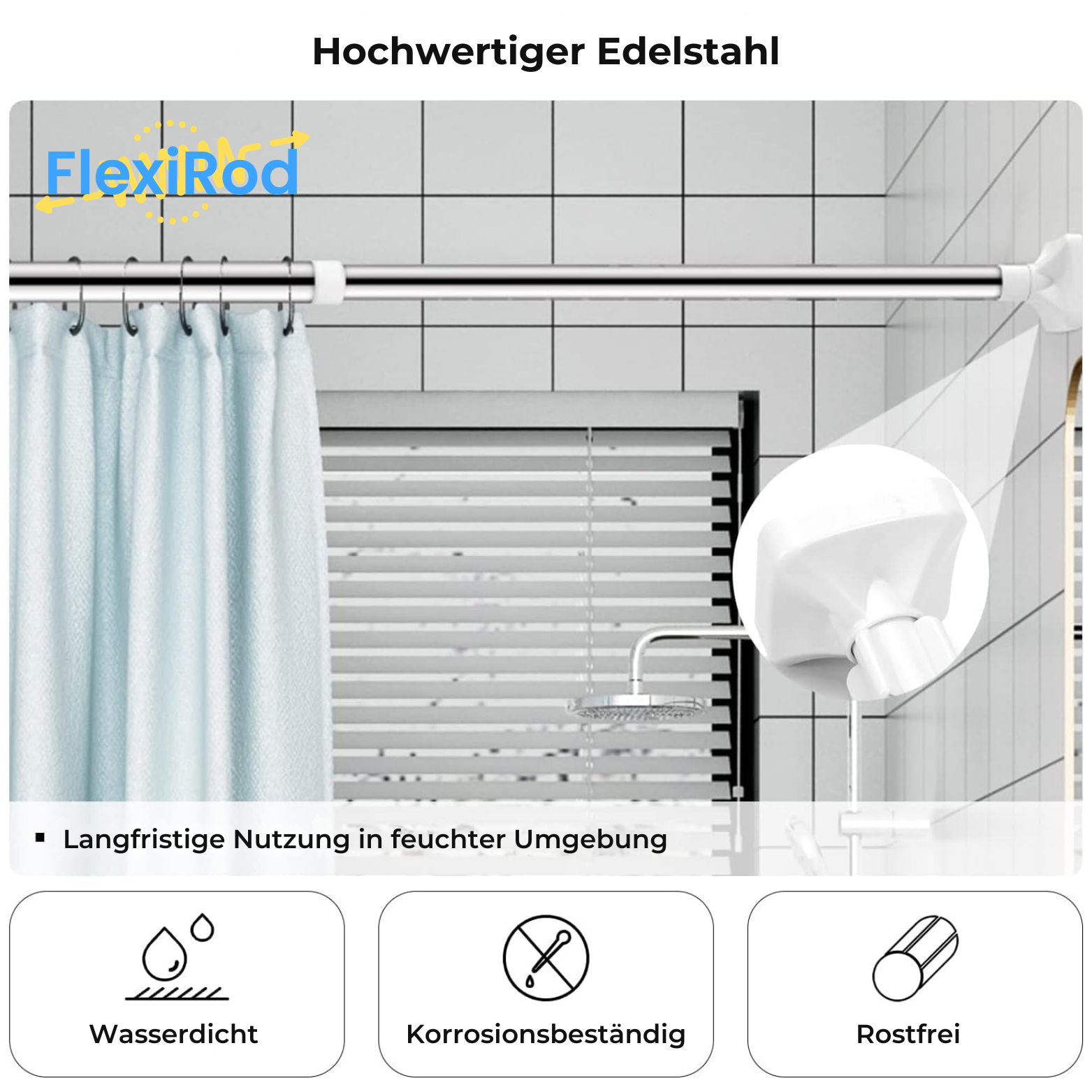 FlexiRod™ Teleskopstange ohne Bohren