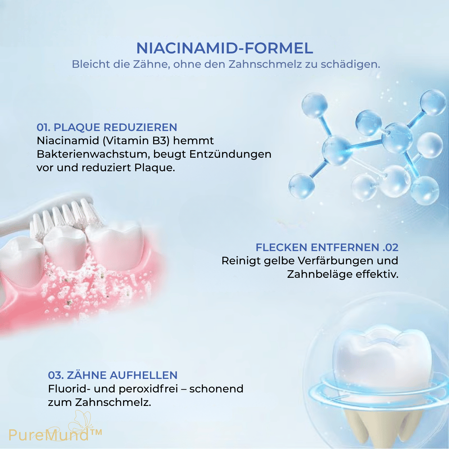 PureMund™ Zahnaufhellende Niacinamid Zahnpasta