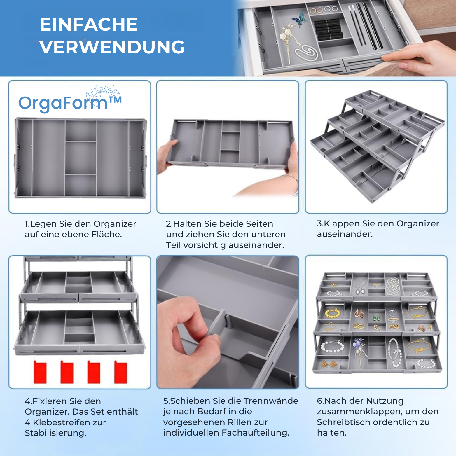 OrgaForm™ Schubladen Organizer 3-stufig
