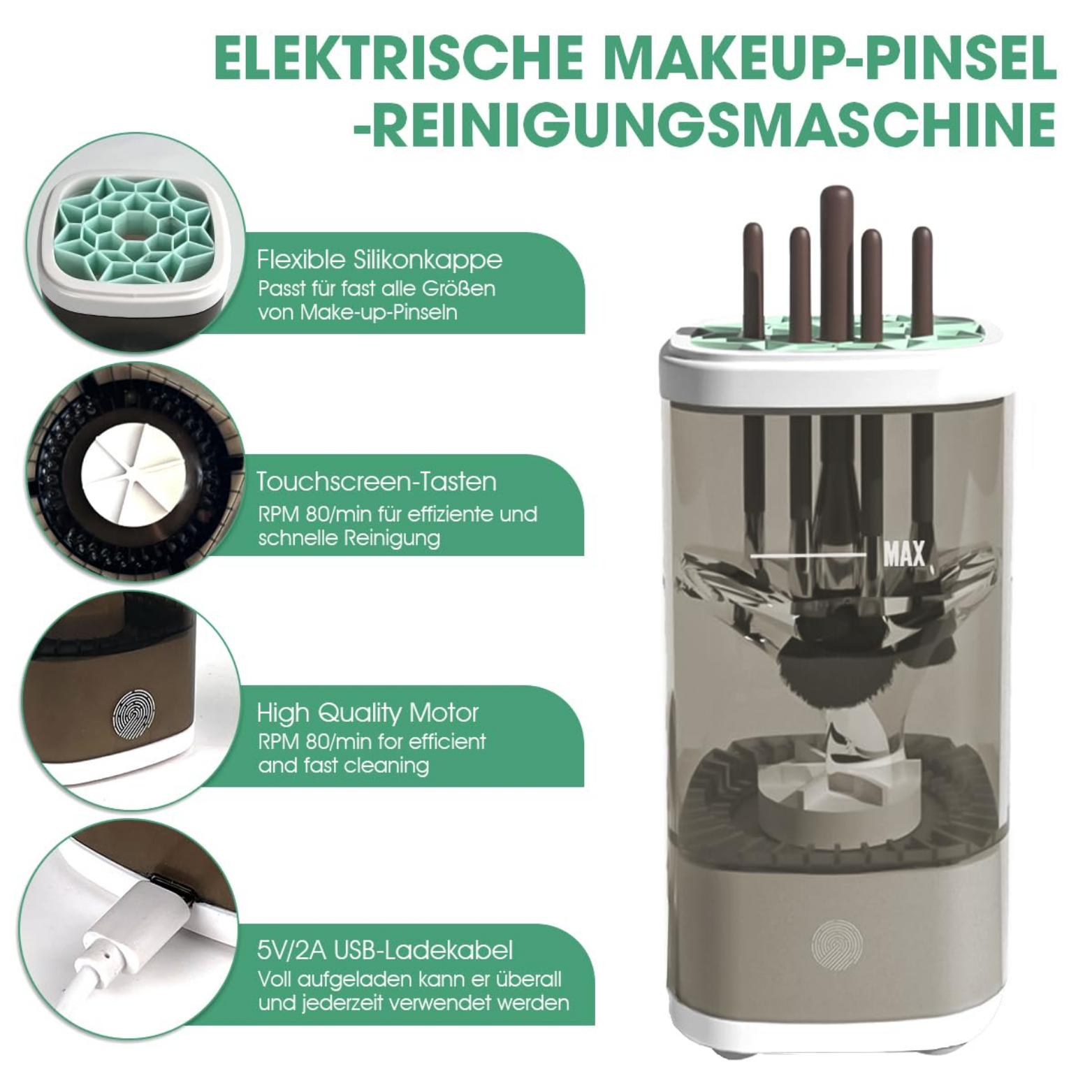 GlamSpin™ Pinselreiniger für Make-up