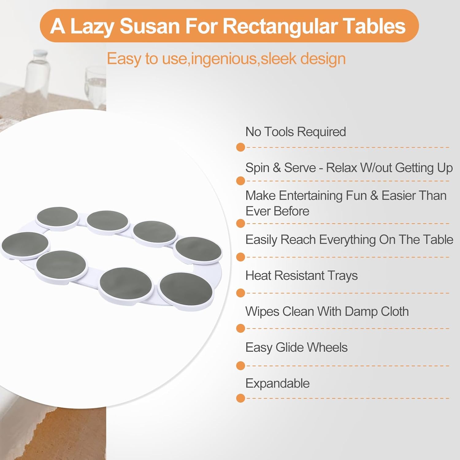 SwivelTray™ – Erweiterbares 360°-Drehtablett-Set (8-teilig)