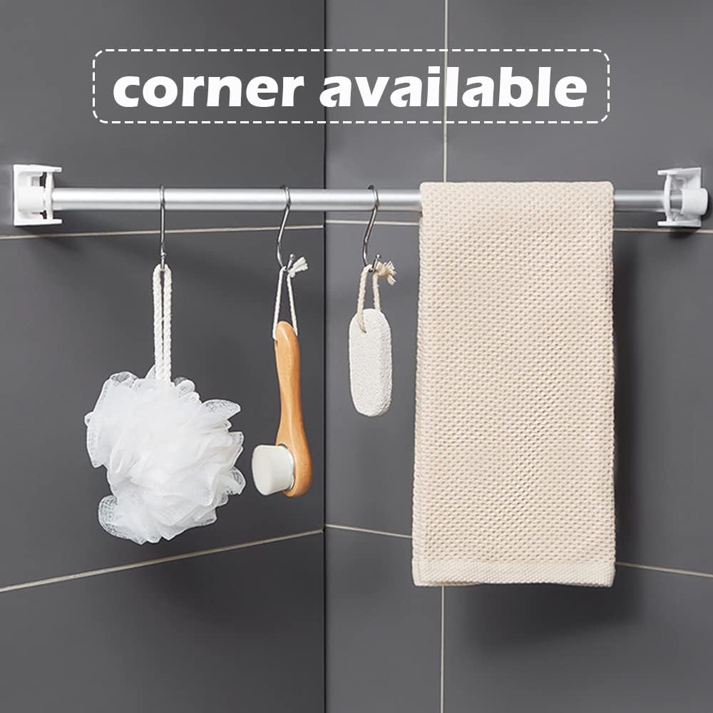 2+2 GRATIS | AngleMount™ – 360° drehbare, selbstklebende Gardinenstangenhalter