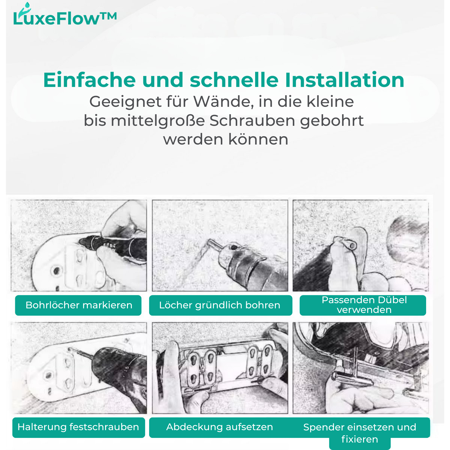 LuxeFlow™ 3er-Set Premium Seifenspender