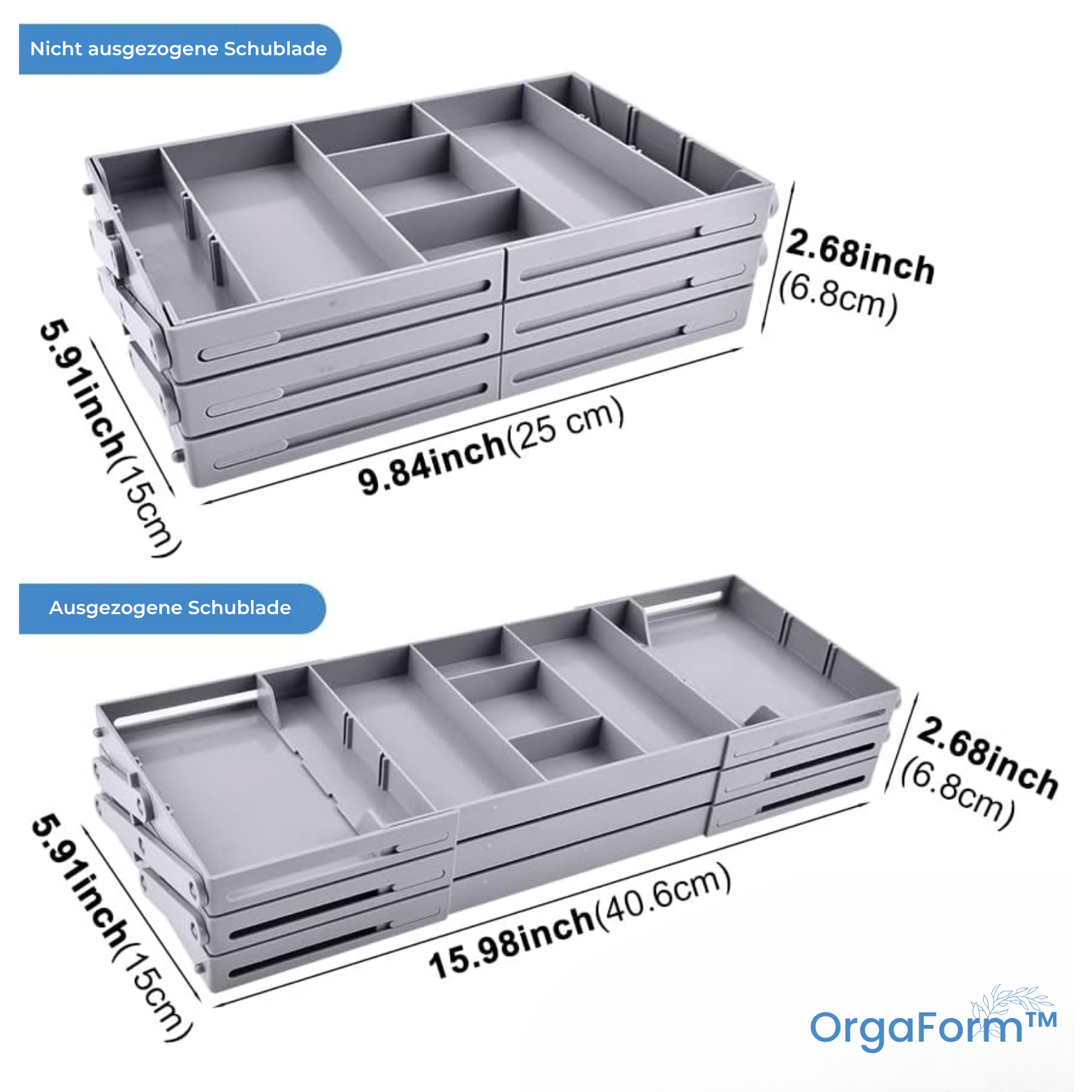 OrgaForm™ Schubladen Organizer 3-stufig