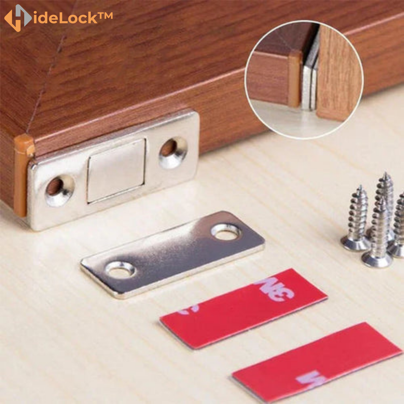 2+2 GRATIS | HideLock™ Ultradünne Unsichtbare Schranktürmagnete