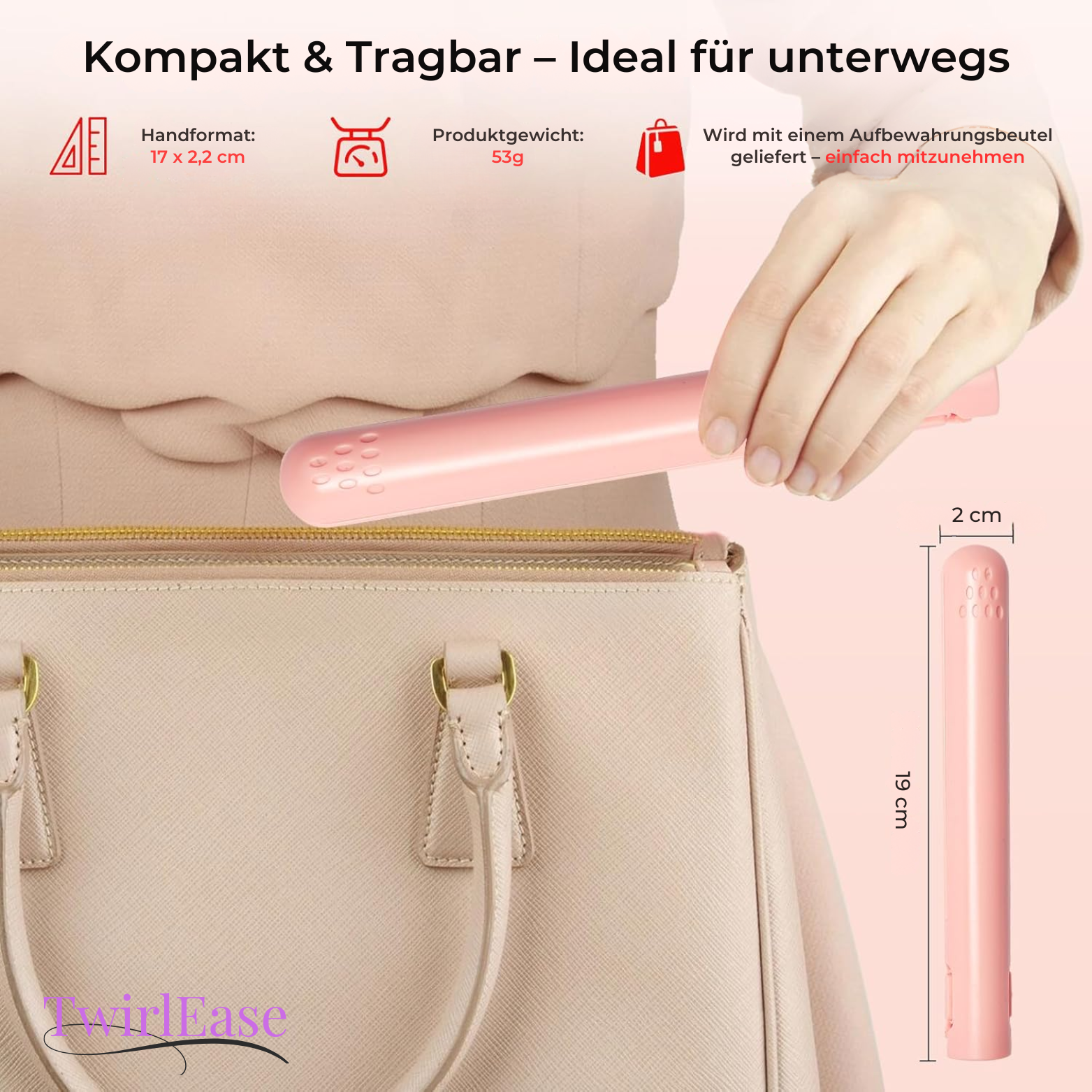 TwirlEase USB Mini Lockenstab & Glätteisen