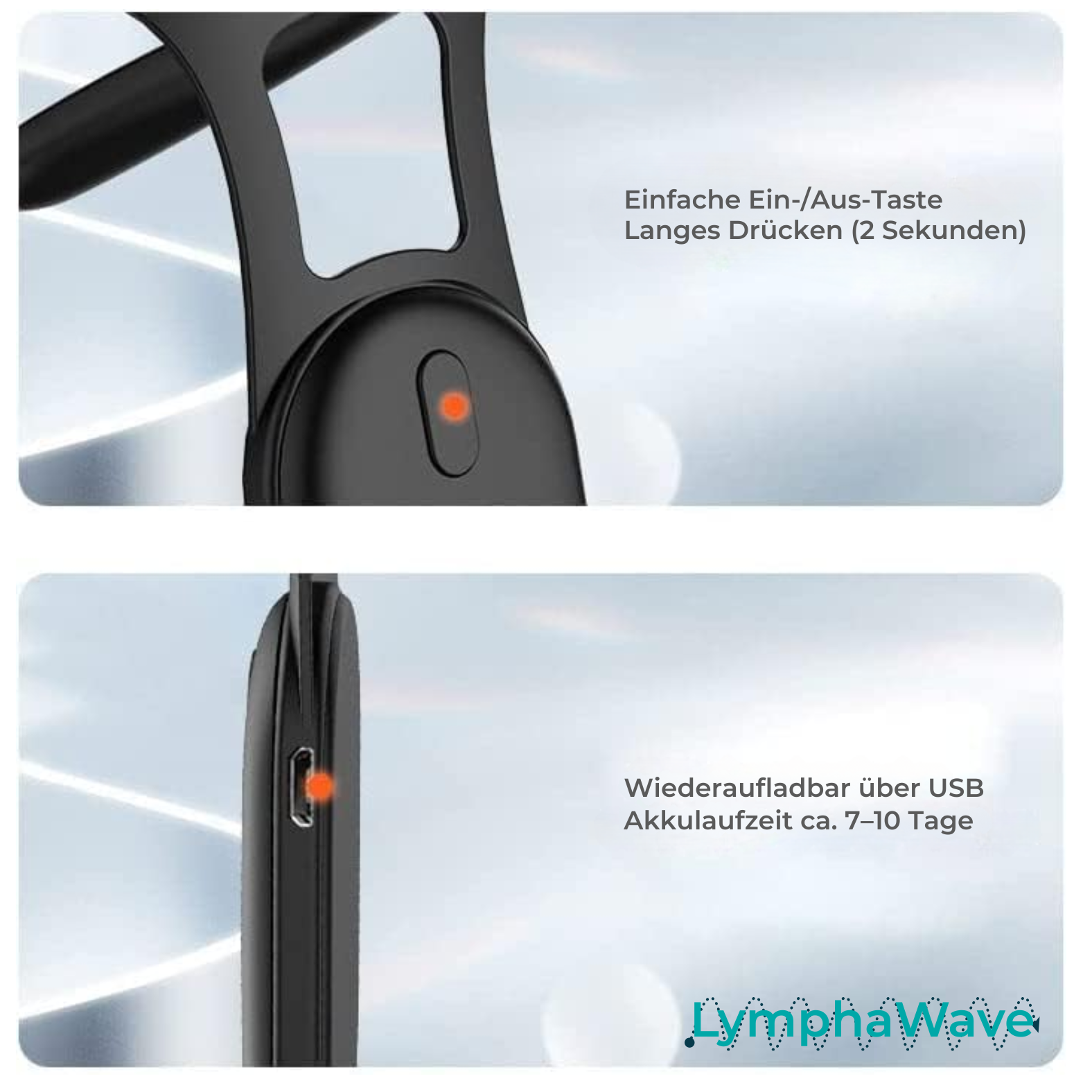 LymphaWave Ultraschall Lymphdrainagegerät – Nacken & Körper