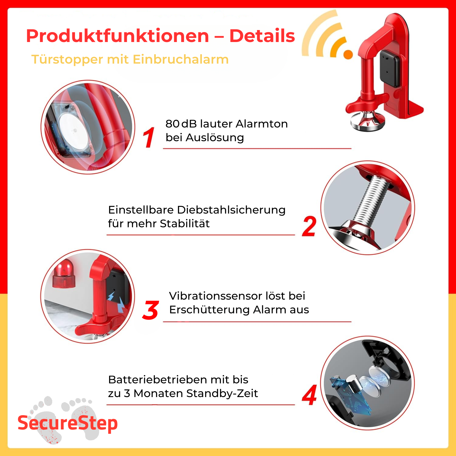 SecureStep Türstopper mit Alarm