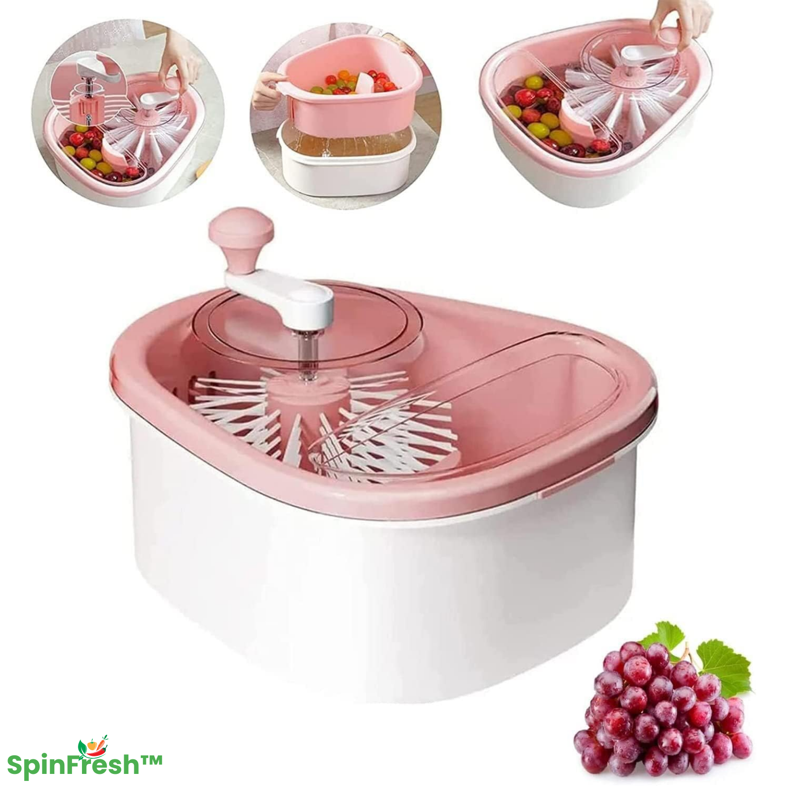 SpinFresh™ Obst- und Gemüsewaschspinner mit Selbstentwässerung