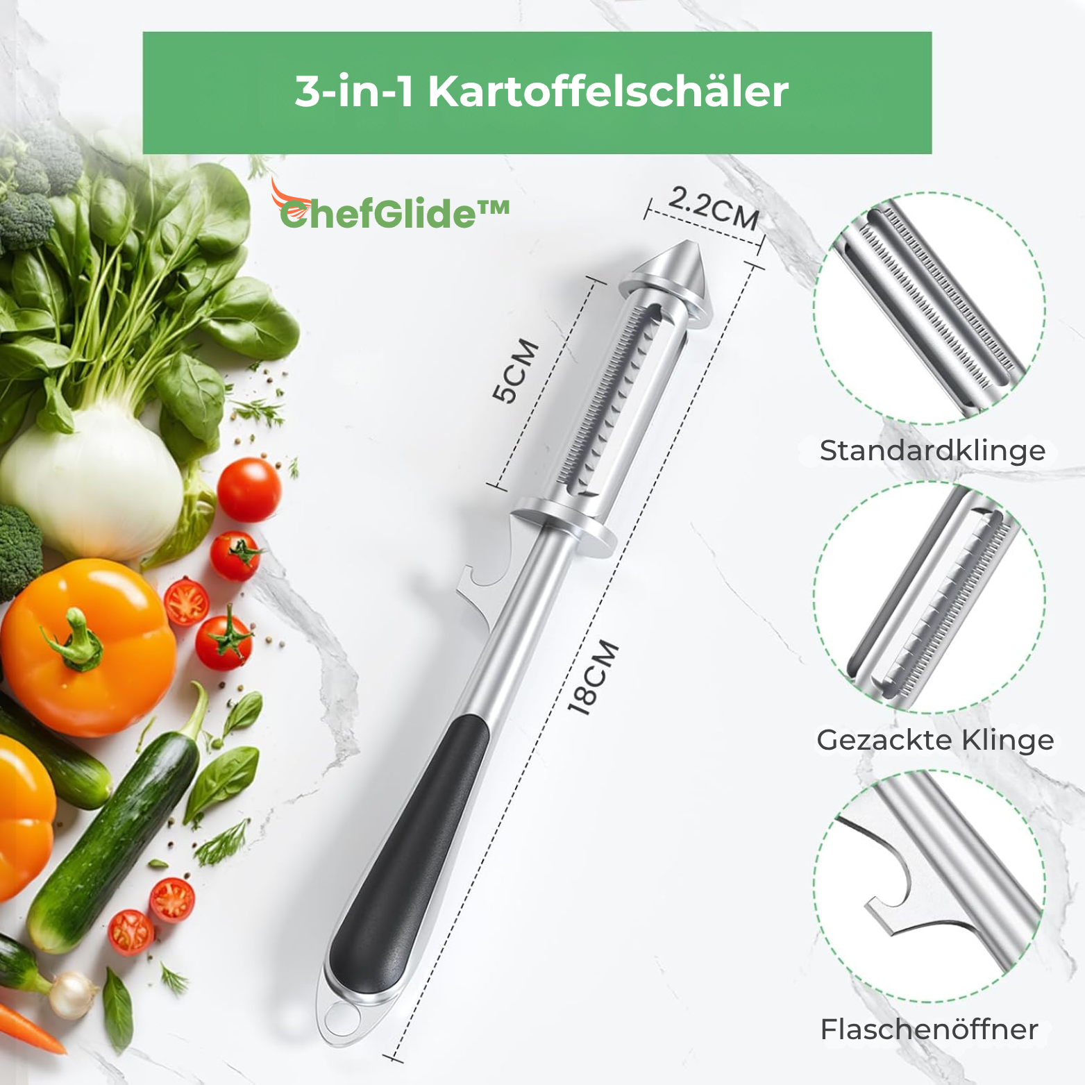 ChefGlide™ Profi-Schäler aus Zinklegierung