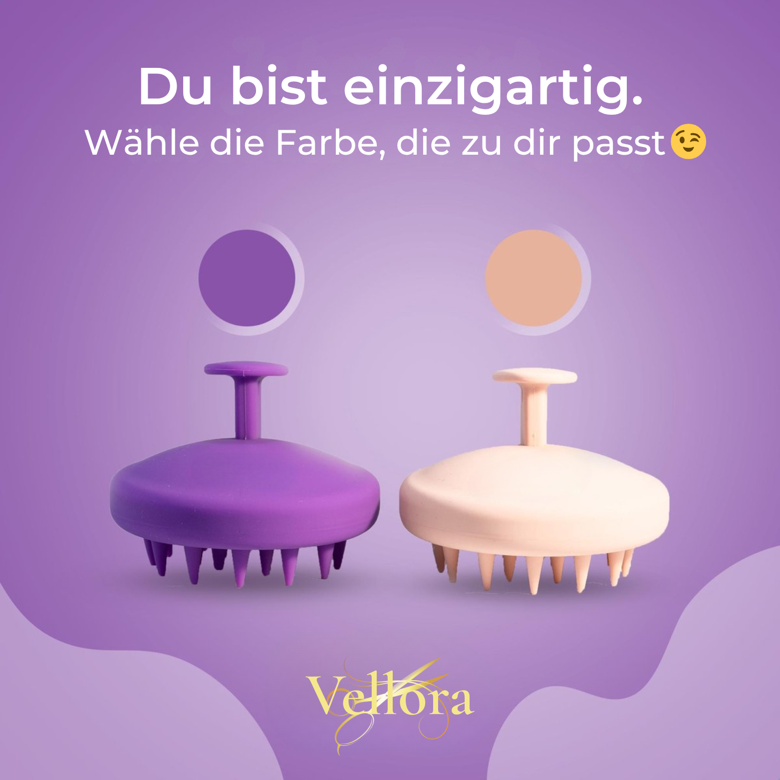 Vellora Kopfhaut Massagebürste – Gegen Schuppen & für Haarwachstum