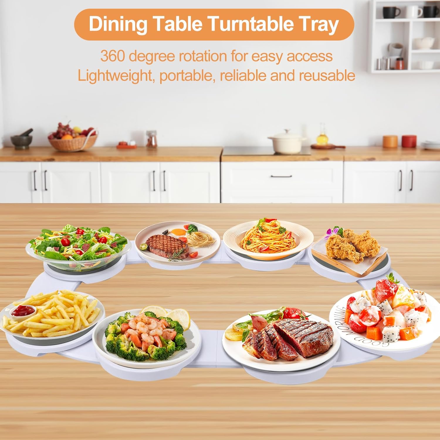 SwivelTray™ – Erweiterbares 360°-Drehtablett-Set (8-teilig)