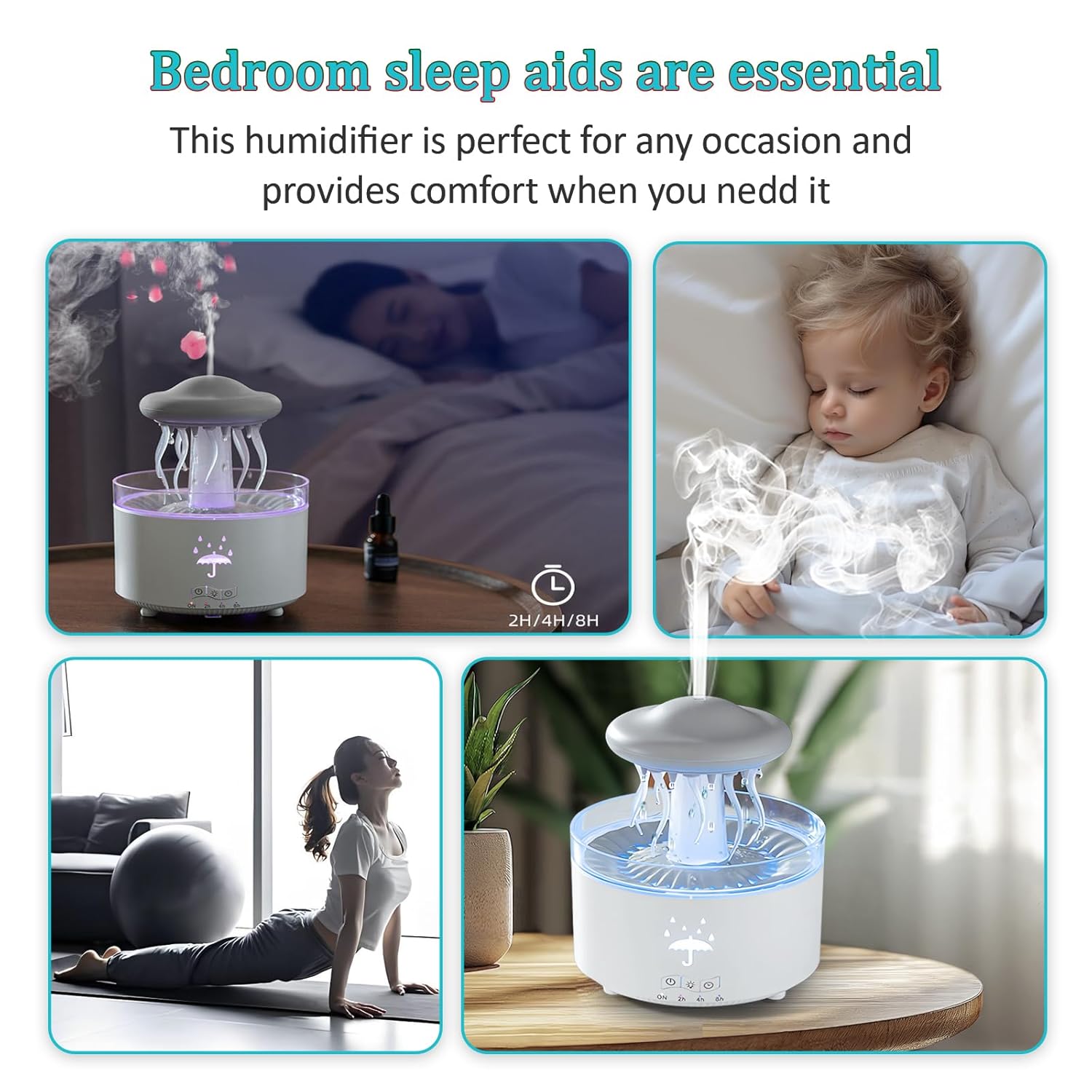 RainMist™ Aroma-Diffuser mit Regen-Effekt – Kinderfreundlicher Luftbefeuchter