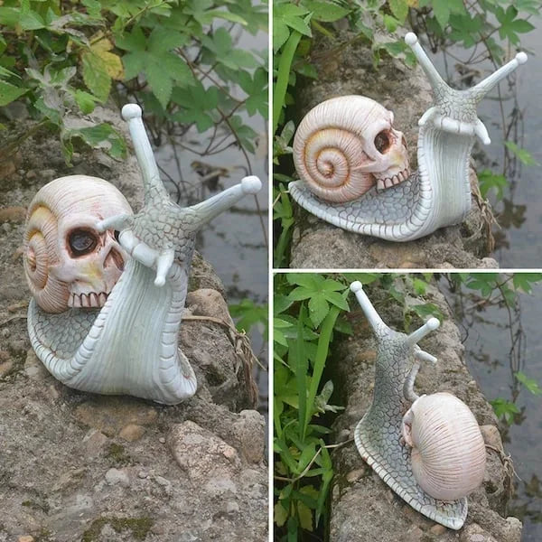 CreepySnail™ – Handgemachte Halloween Schnecke Dekofigur