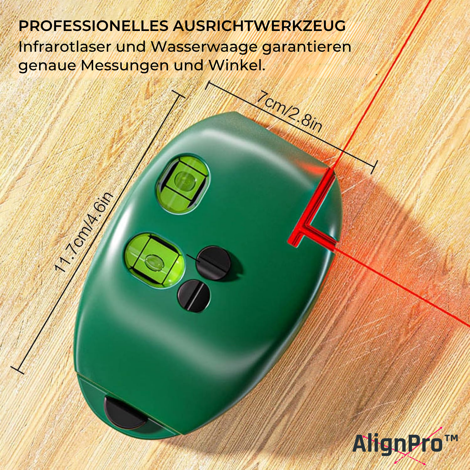 AlignPro™ Kreuzlinienlaser mit Rotlicht