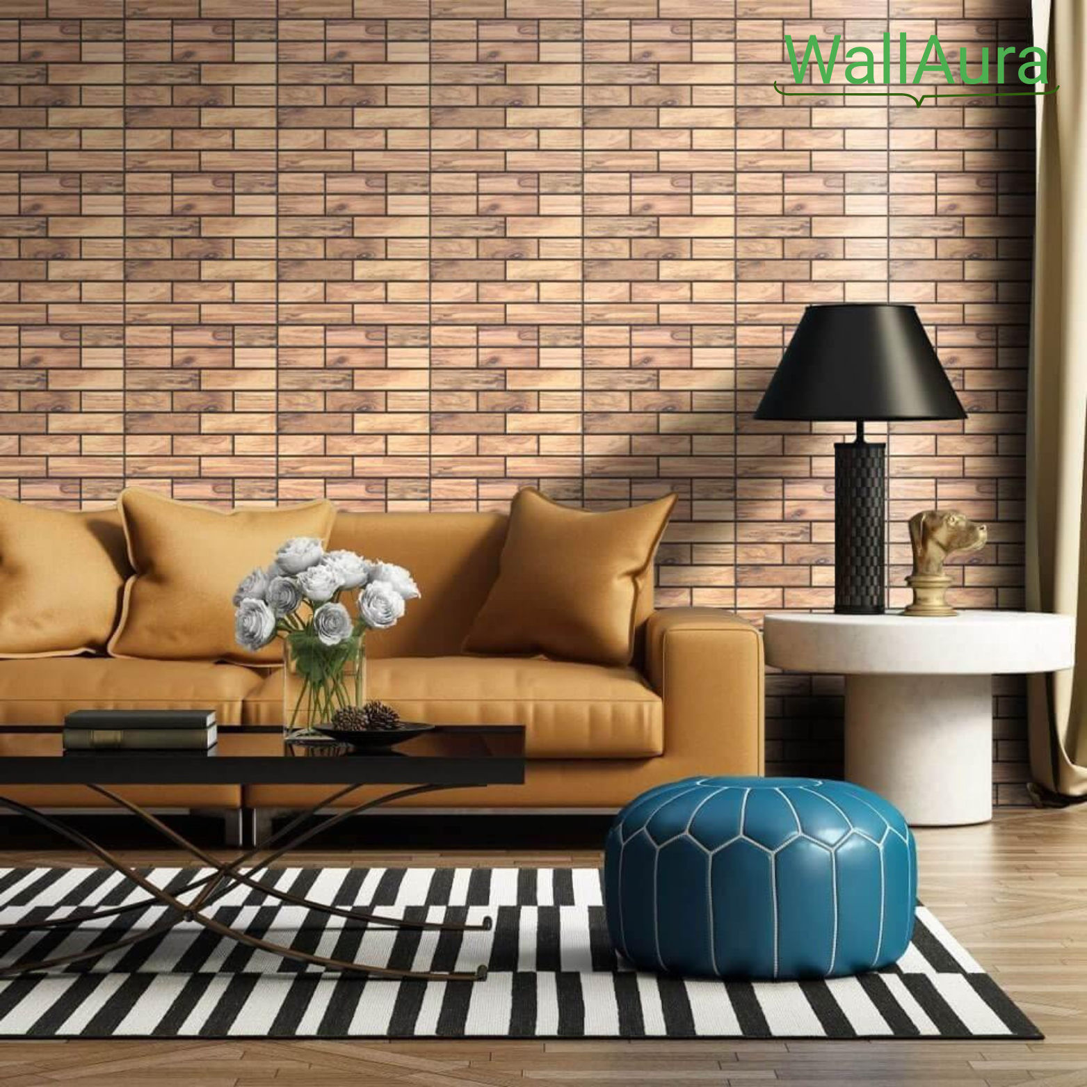 WallAura™ 4er Set 3D Wandfliesen Selbstklebend 30x30 cm