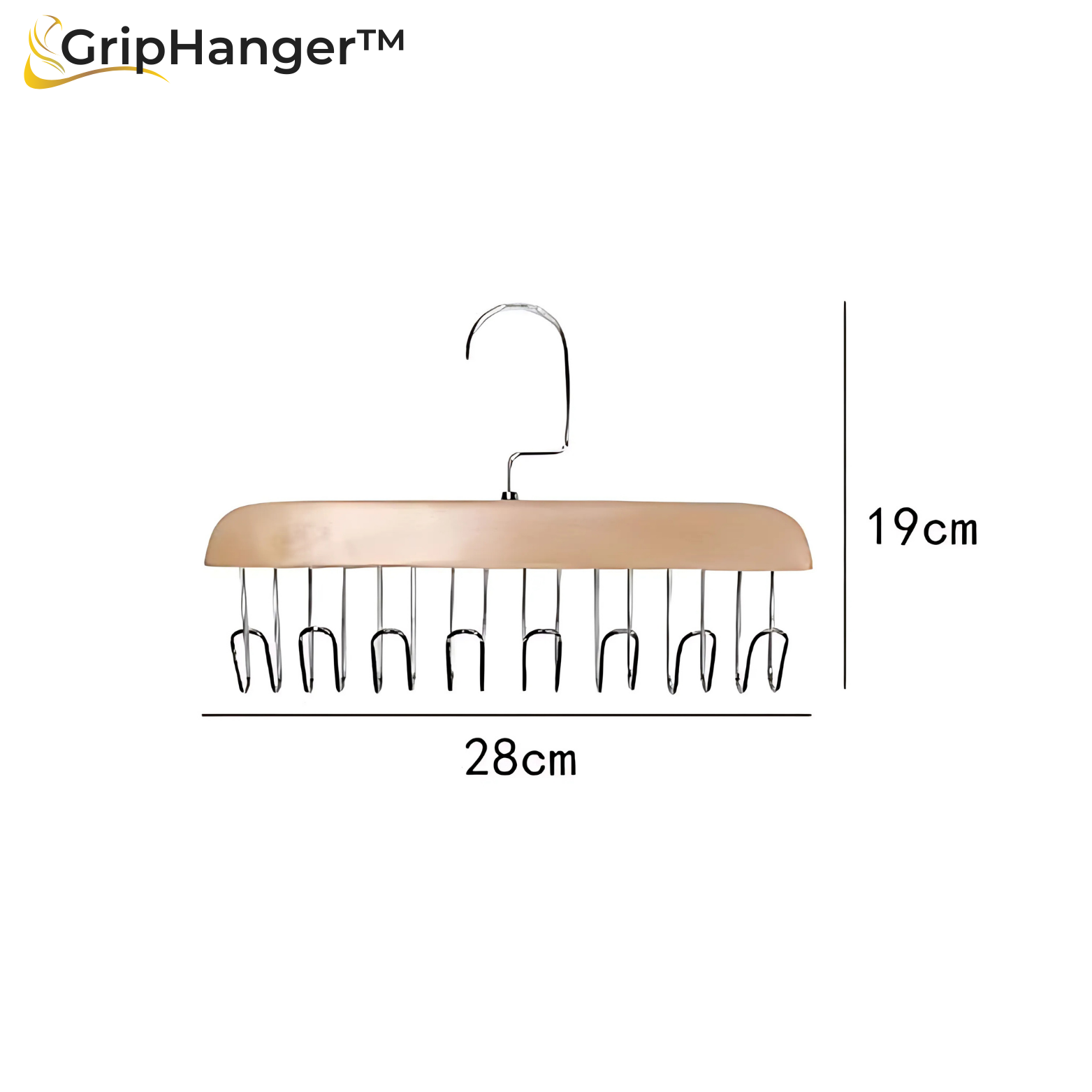 GripHanger™ 2er Set Holz Kleiderbügel mit Haken