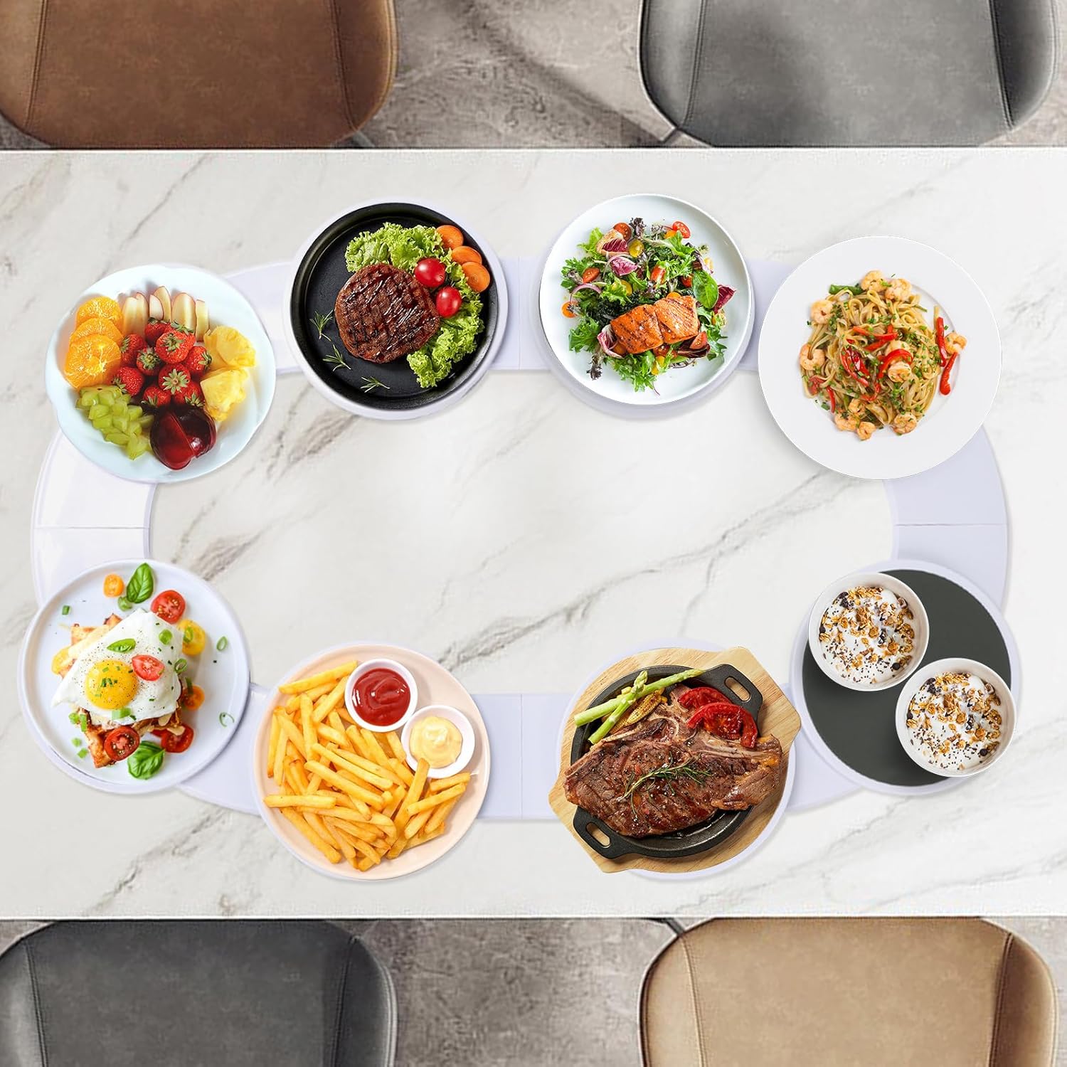 SwivelTray™ – Erweiterbares 360°-Drehtablett-Set (8-teilig)