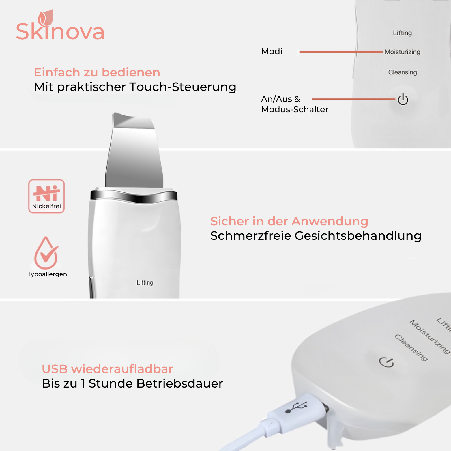 Skinova Ultraschall Gesichtsreiniger