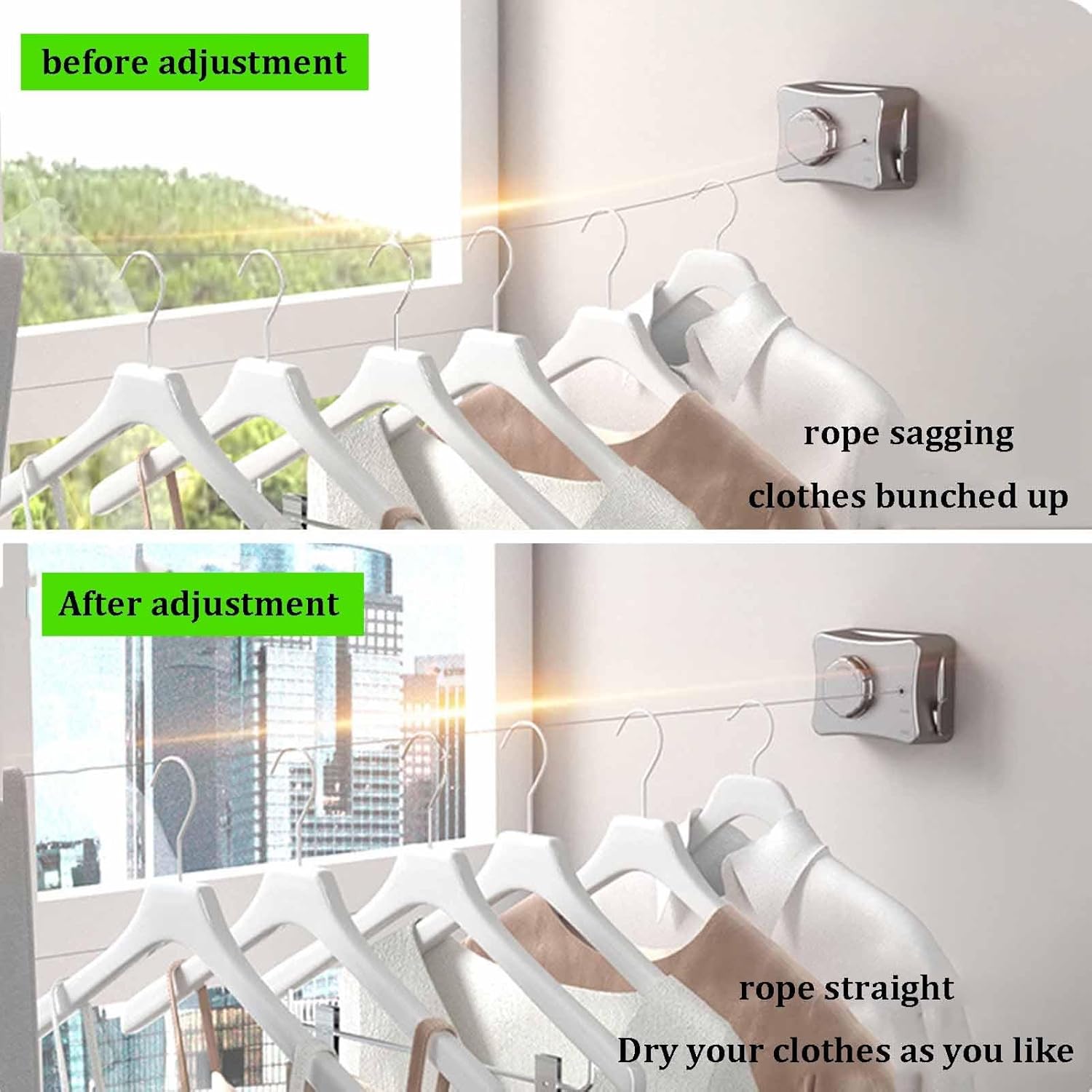 Landre™ – Einziehbare Wäscheleine (5,1 m)