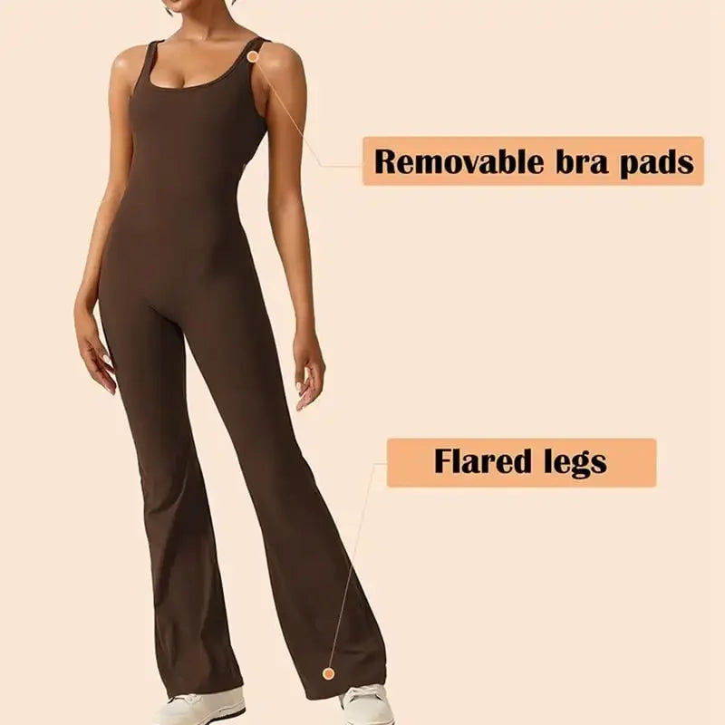Simnia™ - Schlaghosen-Jumpsuit mit V-Rücken