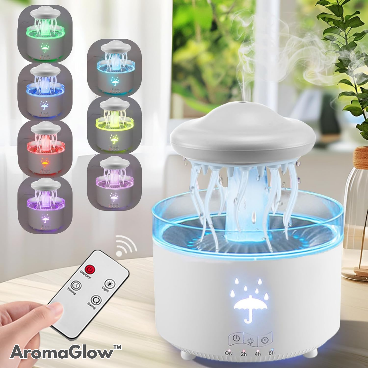 RainMist™ Aroma-Diffuser mit Regen-Effekt – Kinderfreundlicher Luftbefeuchter