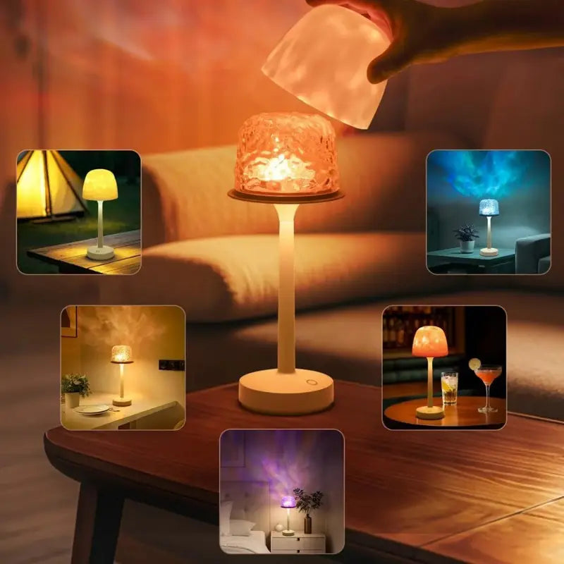 Lumnaira™ – Wasserwellen-Lampe (16 Farben) mit Flammeneffekt