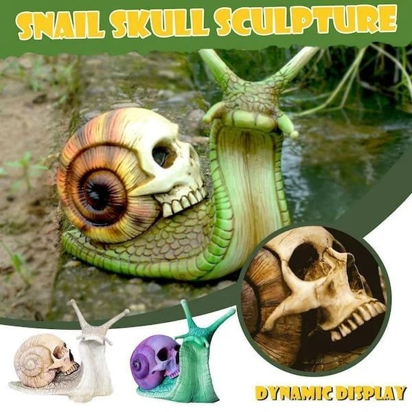 CreepySnail™ – Handgemachte Halloween Schnecke Dekofigur
