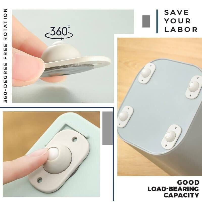 8+8 GRATIS | Purolly™ Mini-Rollen selbstklebend – 360° Drehbar und Geräuschlos