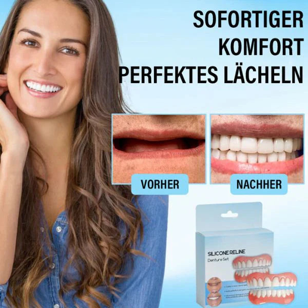 1+1 GRATIS | SmiReline™ - Komfortables Silikon-Reline-Zahnersatz-Set