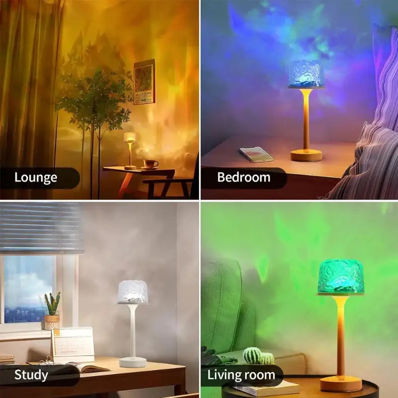 Lumnaira™ – Wasserwellen-Lampe (16 Farben) mit Flammeneffekt